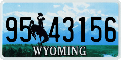 WY license plate 9543156