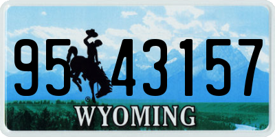 WY license plate 9543157