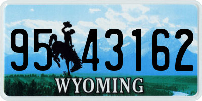WY license plate 9543162