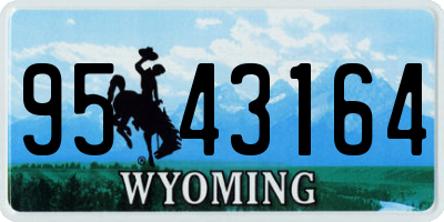 WY license plate 9543164