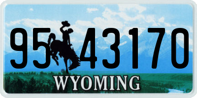 WY license plate 9543170
