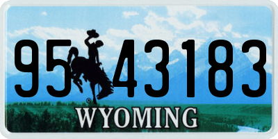 WY license plate 9543183
