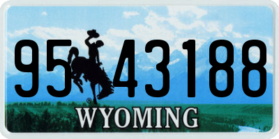 WY license plate 9543188