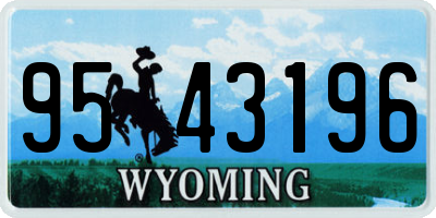 WY license plate 9543196