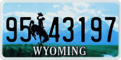 WY license plate 9543197