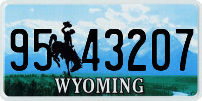 WY license plate 9543207