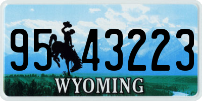 WY license plate 9543223