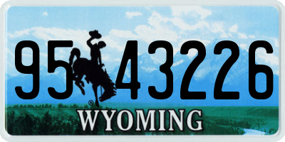 WY license plate 9543226