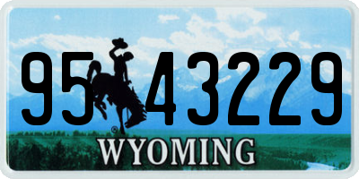 WY license plate 9543229