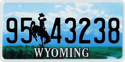 WY license plate 9543238