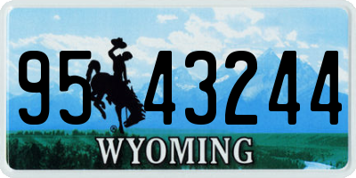 WY license plate 9543244
