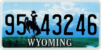 WY license plate 9543246