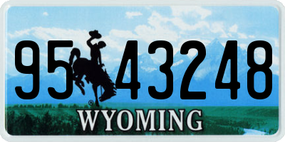 WY license plate 9543248