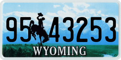WY license plate 9543253