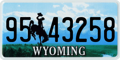 WY license plate 9543258