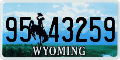 WY license plate 9543259