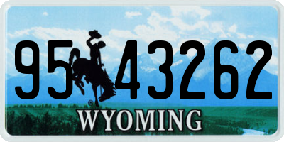 WY license plate 9543262
