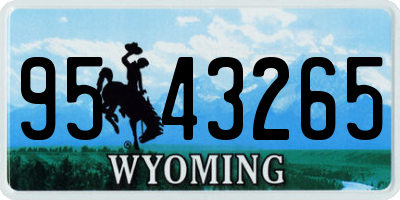 WY license plate 9543265