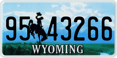 WY license plate 9543266