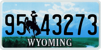 WY license plate 9543273