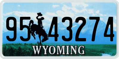 WY license plate 9543274