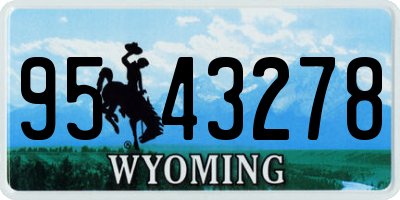 WY license plate 9543278