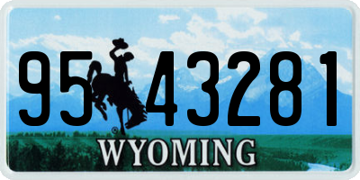 WY license plate 9543281