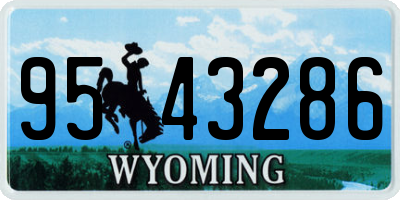 WY license plate 9543286