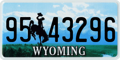 WY license plate 9543296