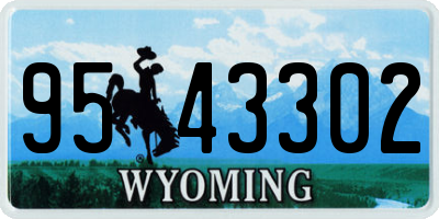 WY license plate 9543302