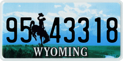 WY license plate 9543318