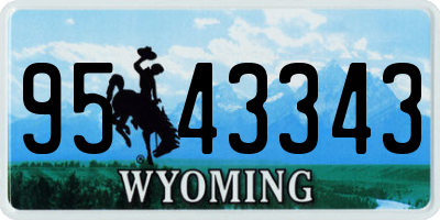 WY license plate 9543343
