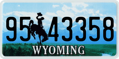 WY license plate 9543358