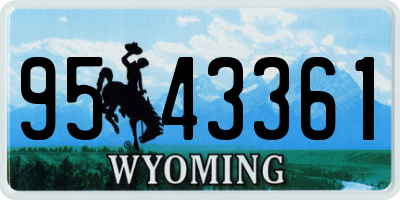 WY license plate 9543361
