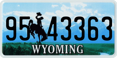 WY license plate 9543363