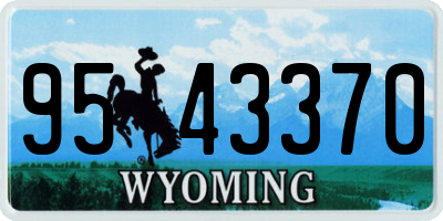 WY license plate 9543370