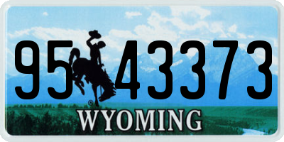 WY license plate 9543373