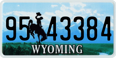 WY license plate 9543384