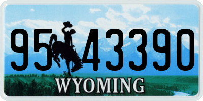 WY license plate 9543390