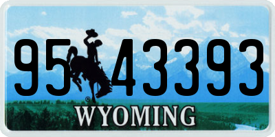 WY license plate 9543393