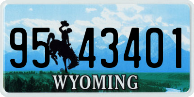 WY license plate 9543401