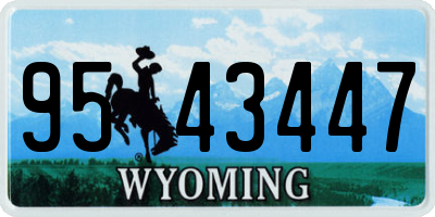 WY license plate 9543447
