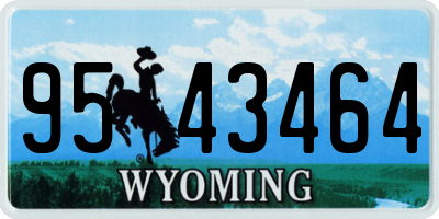 WY license plate 9543464