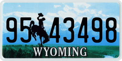WY license plate 9543498