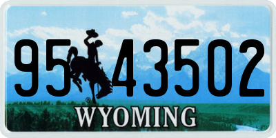 WY license plate 9543502