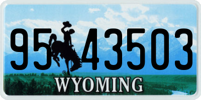 WY license plate 9543503