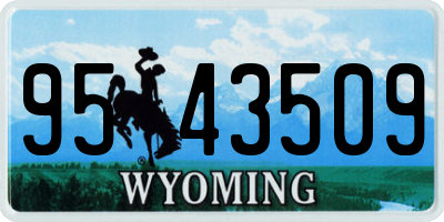 WY license plate 9543509
