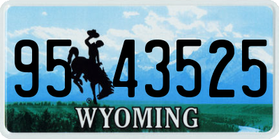 WY license plate 9543525