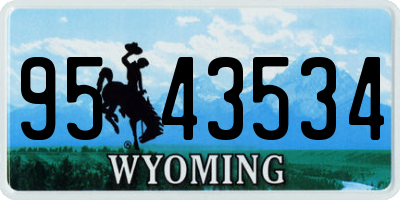 WY license plate 9543534