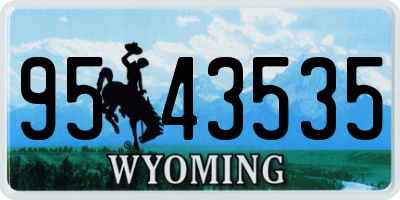 WY license plate 9543535